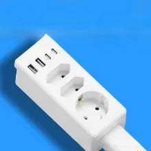 Retractable Power Outlet Extender with Fast Charging