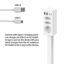 Retractable Power Outlet Extender with Fast Charging
